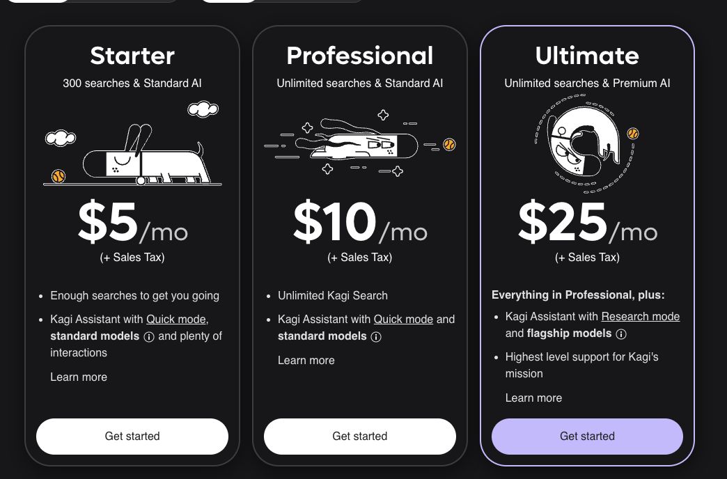 Prices of subscription, $5 for starter, $10 for Pro and $25 for Ultimate
